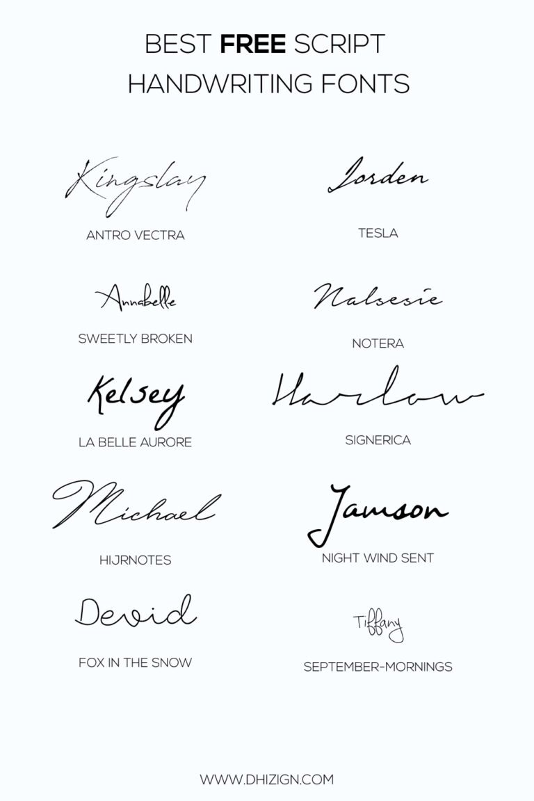 10 Best Free Script Handwriting Fonts