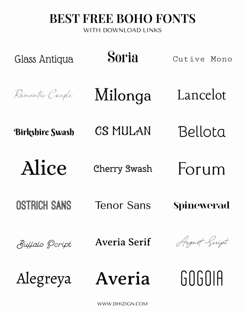 21 Best Free Boho Fonts