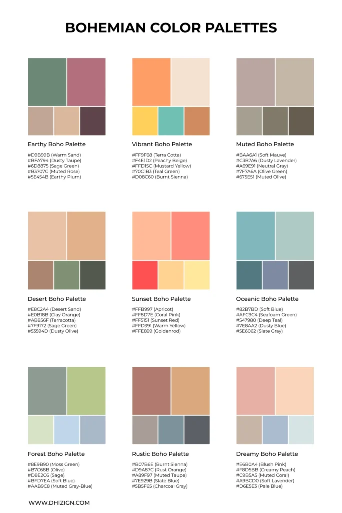 9 Free Boho Color Palette For Graphic Design