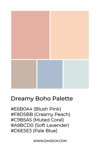 boho color palette dreamy tones