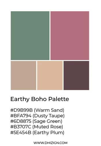 boho color palette earthy tones