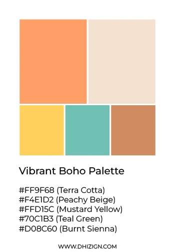 boho color palette vibrant tones