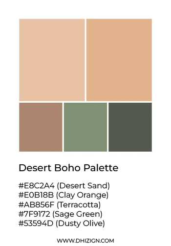 boho color palette desert tones