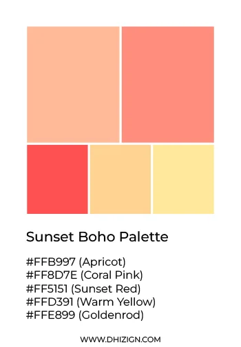 boho color palette sunset tones