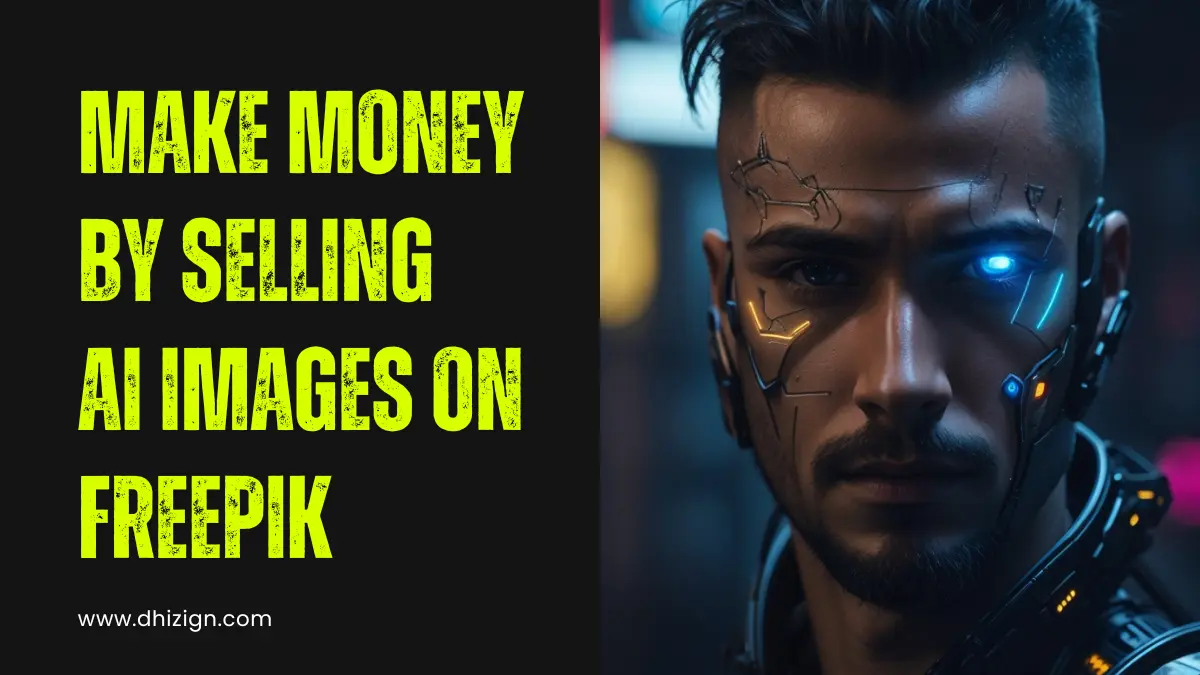 cyberpunk character handsome man , ai genrated image with text written on it Make Money by Selling AI Images on Freepik