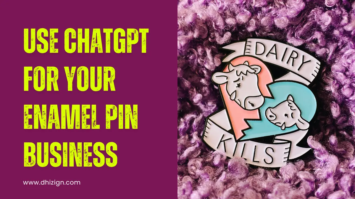 cute enamel pin featuring a heart shape and cute animals in in with text ways to use chatgpt for enamel pin business