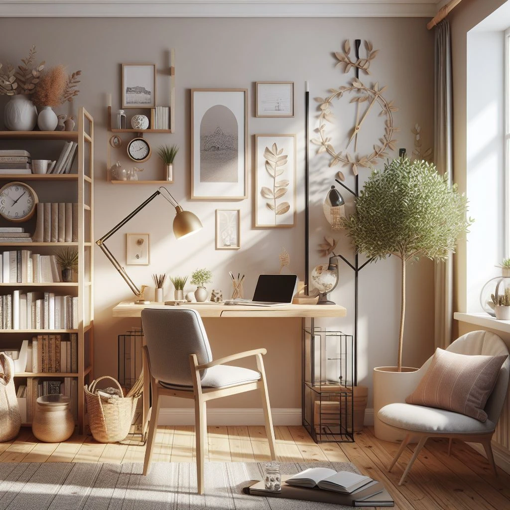 Scandinavian style interior design of a cozy study room using ai tool dall e prompts