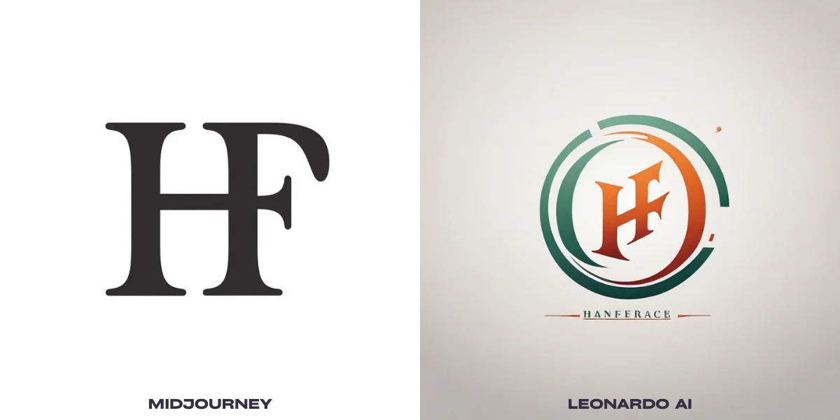 An image showcasing a lettermark logo design for a finance business, exuding professional elegance and created using Midjourney and Leonardo AI