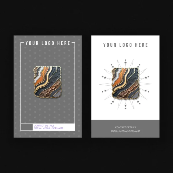 grey enamel pin lapel pin jewelry backing card editable canva template