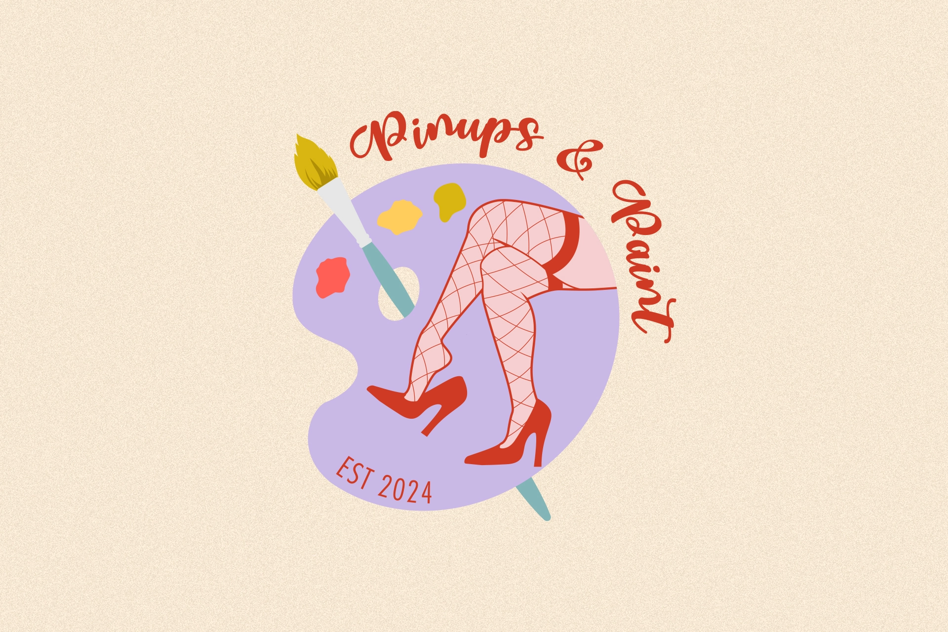 pinup and paints feminine vintage logo design