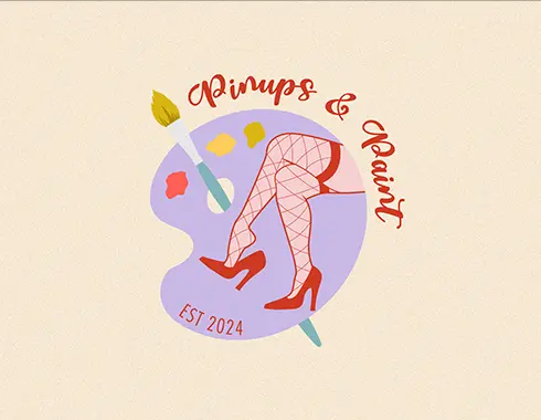 vintage feminine pinup artist logo
