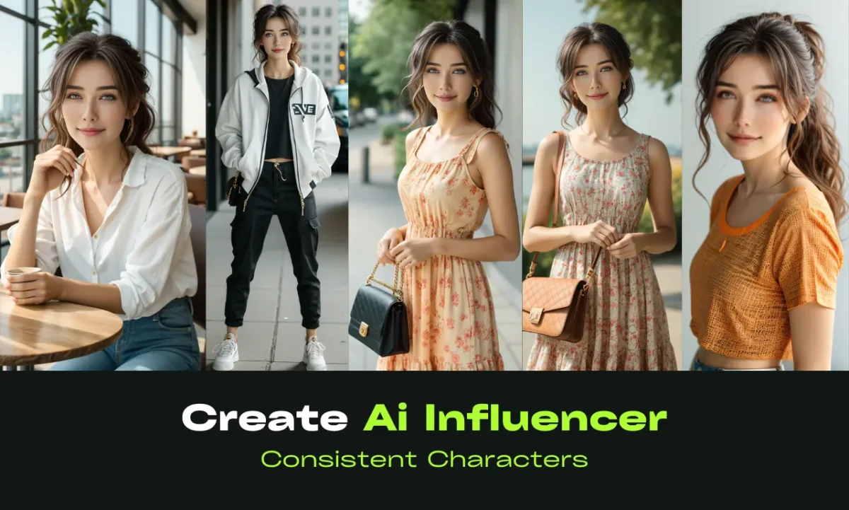 image shows consistent face instagram tiktok ai influencer blog post image about 7 Easy steps to create Ai influencer using rendernet AI