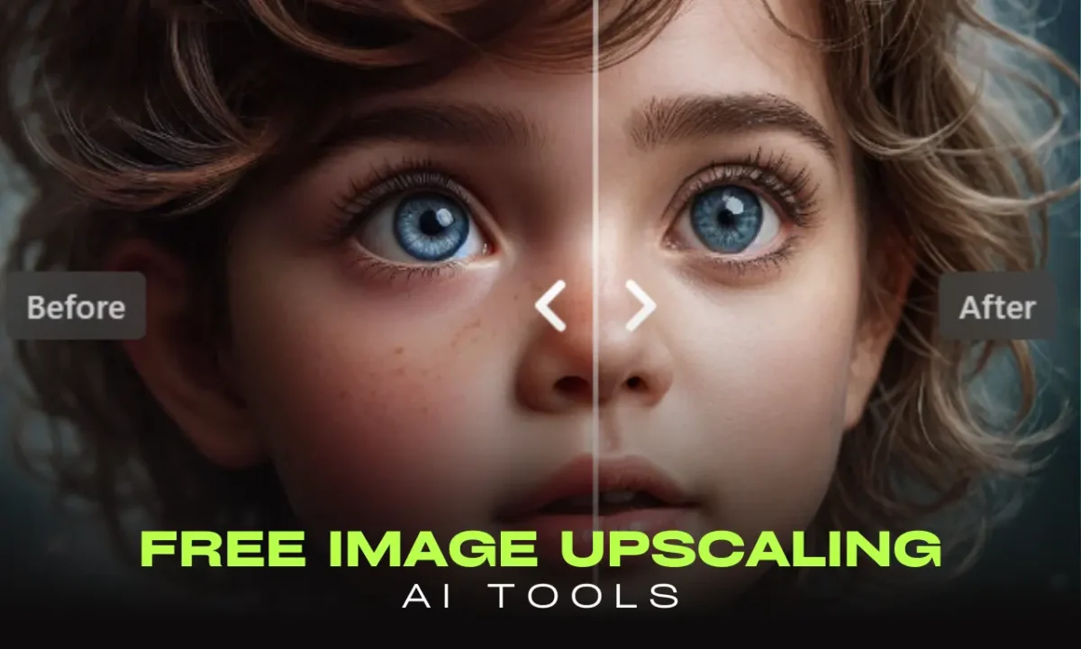 an image of a child's face with blue eyes and Free and Powerful: 8 Best AI Tools to Upscale Images to 4K