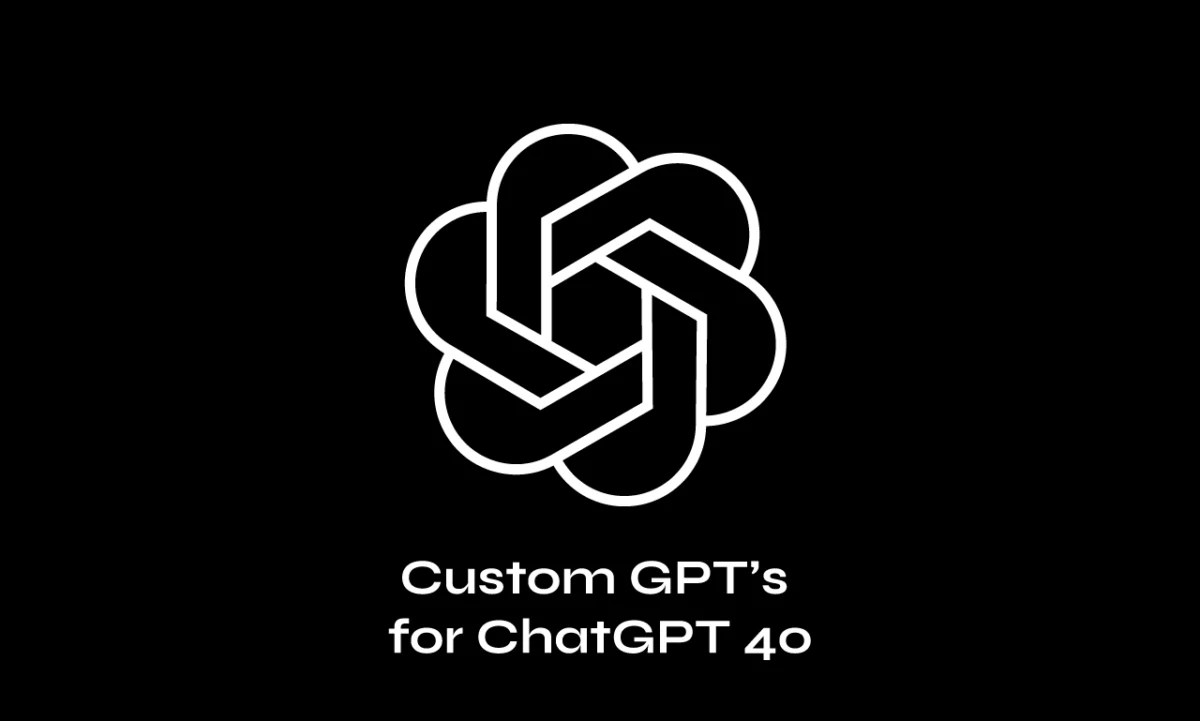 chatgpt 4o open ai minimalist black and white logo with text custom gpt for chatgpt 4o