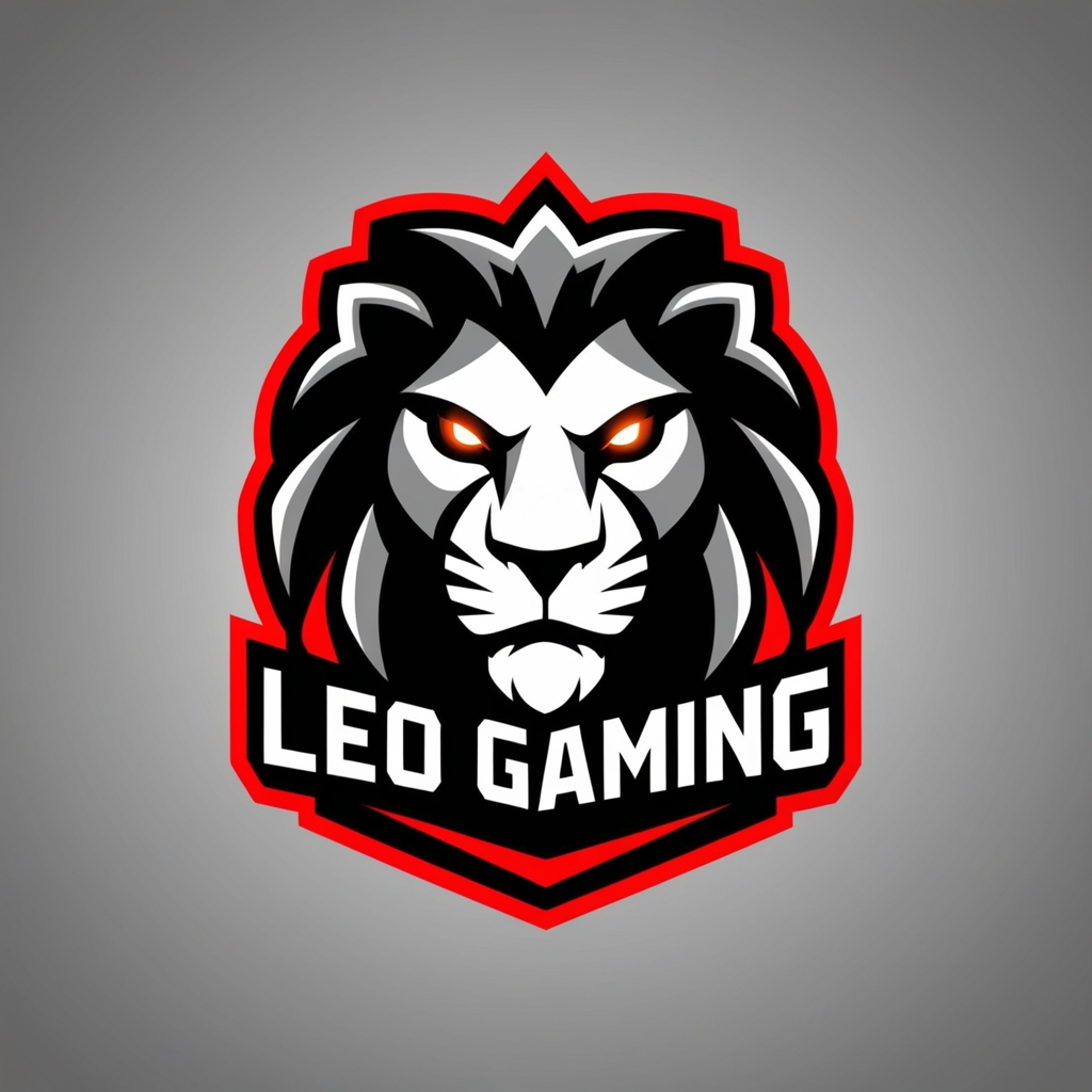 gaming logo of a lion mascot design of with phoenix leonardo ai