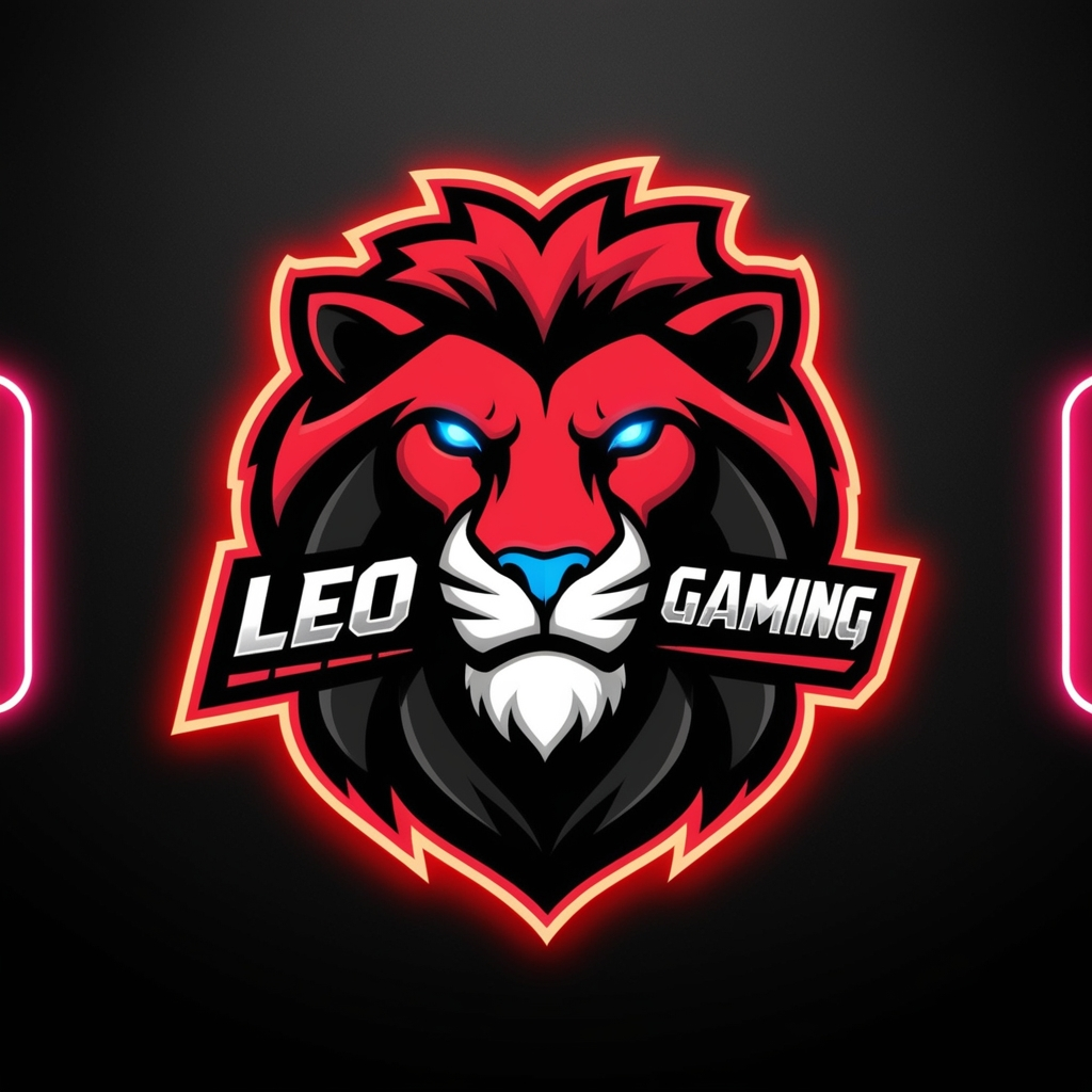 gaming logo of a lion mascot logo design with phoenix leonardo ai